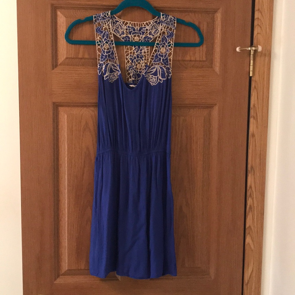 Lush Embroidered Rose Boho Dress